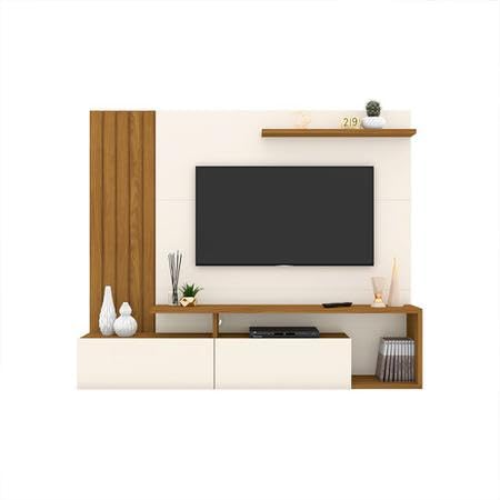 TV Entertainment Wall Mount Unit Living Room Furniture Wall Panel for Tv Unit up to 43 inches- Dark Brown