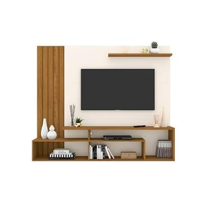 TV Entertainment Wall Mount Unit Living Room Furniture Wall Panel for Tv Unit up to 43 inches- Dark Brown