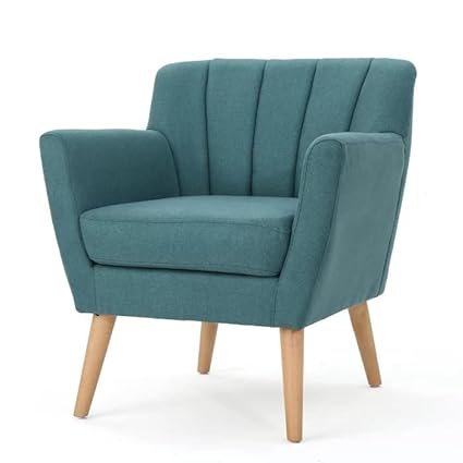 Faizah Upholstered Armchair Fabric joot (31.5'' H X 27.6'' W X 28.3'' D) for Living Room, Drawing Room,Bedroom, Meeting Room (Teal-Blue)