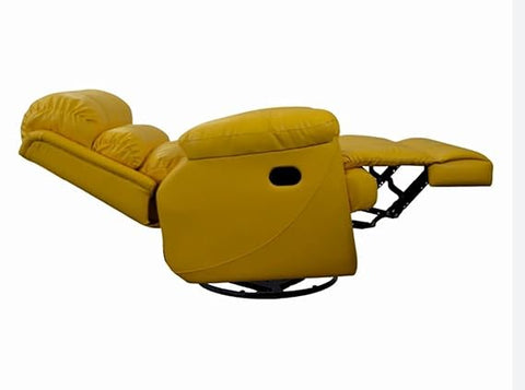 Rocking Revolving Recliner, Fully Comfortable & Durable, Single Seater Sofa, Living Room Recliner Chair, Thickened Padded Arm/Back(Yellow)