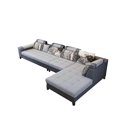 Sofa for Living Room (Grey Black Fabric) Right Side