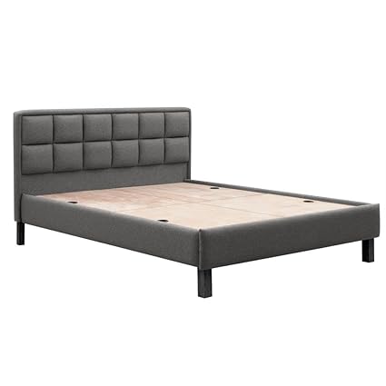 Solid Wood Bed Without Storage (78x60 inches, Omega Grey)