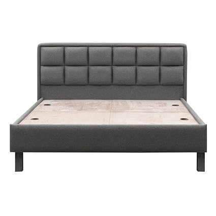 Solid Wood Bed Without Storage (78x60 inches, Omega Grey)