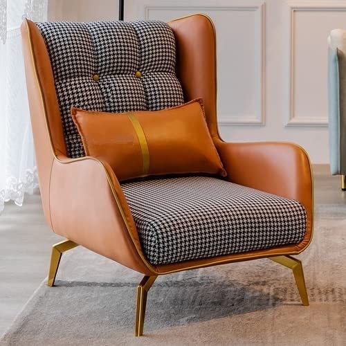 Luxury Imperia Collection Button Back Lounge Chair Armchair Royal Stylish Single Seater Sofa Chair Accent Chair Living Room Bedroom (Tan Color, 1 Chair)