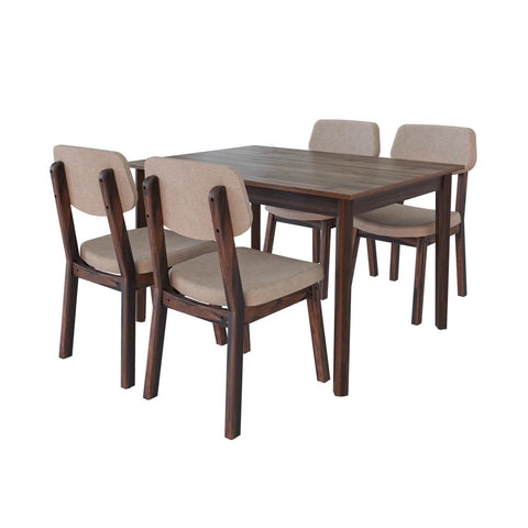 Dining Table 4 Seater | 1 Year Warranty | Dining Table, Dining Table 4 Seater with Chairs, Dinner Table, 4 Seater Dining Table Set, Oregano (Solid Wood, Columbian Walnut)