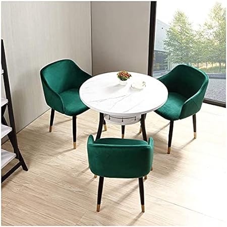 Dining Table Set Table and Chairs Set for Home, Round Table Living Room Kitchen Dining Table Combination Beauty Salon Cinema Library (Color : Green) (Green)