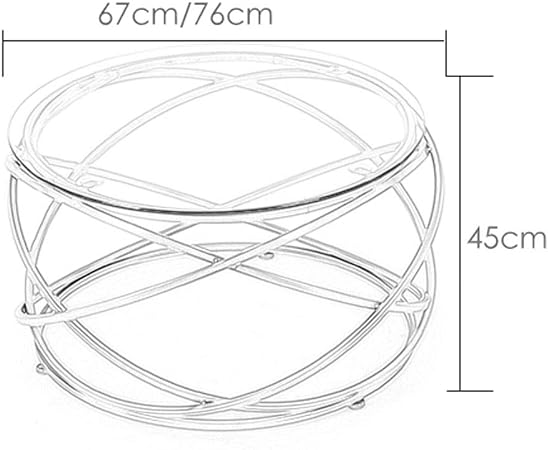 Coffee Table Nordic Round Coffee / End / Side Table - Glass Creative Gold Metal Frame Tempered - Modern Furniture Design