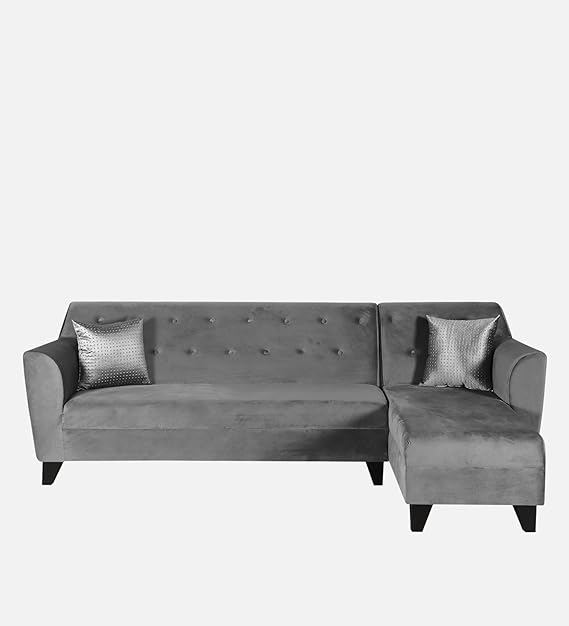 Fabric Sofa | 6 Seater RHS (Right Hand Side) | Sofa in Velvet Grey