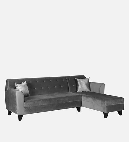 Fabric Sofa | 6 Seater RHS (Right Hand Side) | Sofa in Velvet Grey