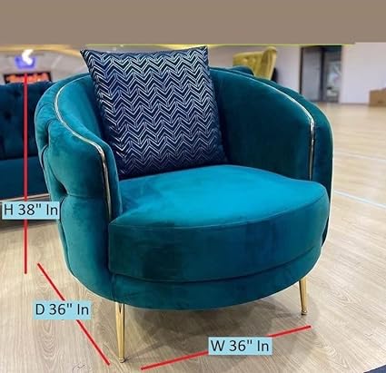 Luxury Lounge Chair Armchair Royal Best Unique Blue Colour Stylish Single Seater Sofa Set Accent Chair (Blue, 1 Chair)