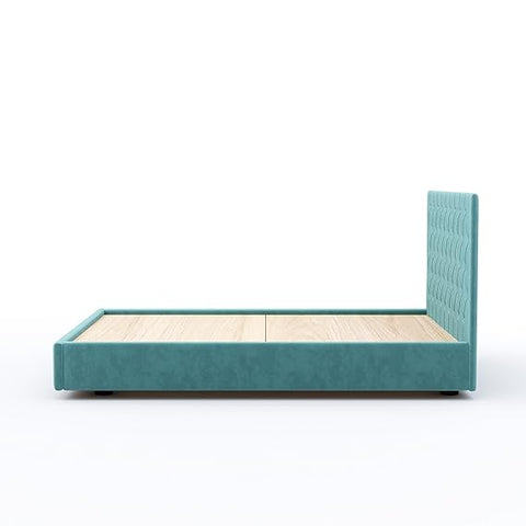 Solid Wood King Size Bed | Colour - Aqua Blue