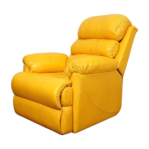 Rocking Revolving Recliner, Fully Comfortable & Durable, Single Seater Sofa, Living Room Recliner Chair, Thickened Padded Arm/Back(Yellow)