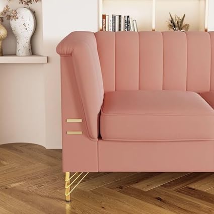 Modern Classic Light Pink Sofa Set for Living Room