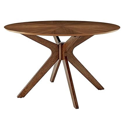 Round Wood Dining Table, Walnut