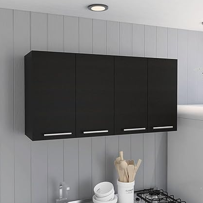 Wall Mounted Kitchen Cabinet Multi-Purpose Cabinet for Kitchen Pantry and Bathroom Organizer Color: Black || Assembly -DIY (Do-It-Yourself)