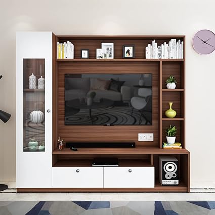 TV Unit | Walnut Frosty White | Up to 55 inch TV