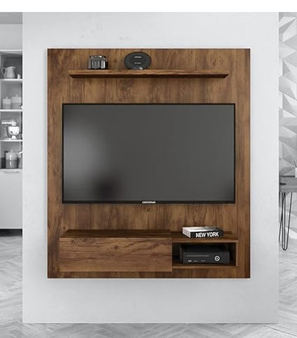 Room Furniture Wall Panel for Tv Unit up to 43 inches, Dark Brown,Upto 43 inch(SS-008)