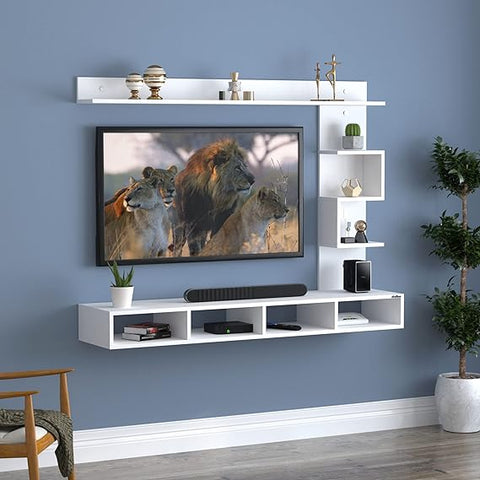 Mount TV Unit/TV Stand/TV Cabinet/TV Entertainment Unit/Set Top Box Stand (White) (Ideal for 43 Inch)