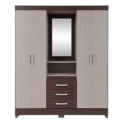 Engineered Wood Wardrobe Biege, 4 Doors