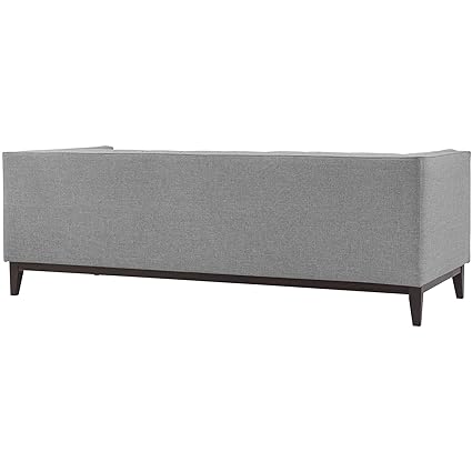 Modern Sofa with Upholstered Tufted Fabric in Light Gray