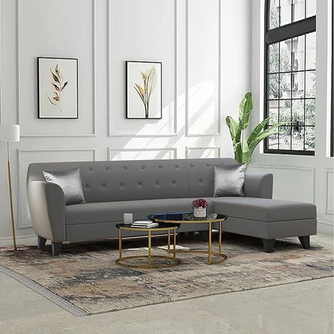 Fabric Sofa | 6 Seater RHS (Right Hand Side) | Sofa in Velvet Grey