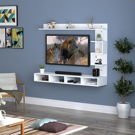 Mount TV Unit/TV Stand/TV Cabinet/TV Entertainment Unit/Set Top Box Stand (White) (Ideal for 43 Inch)