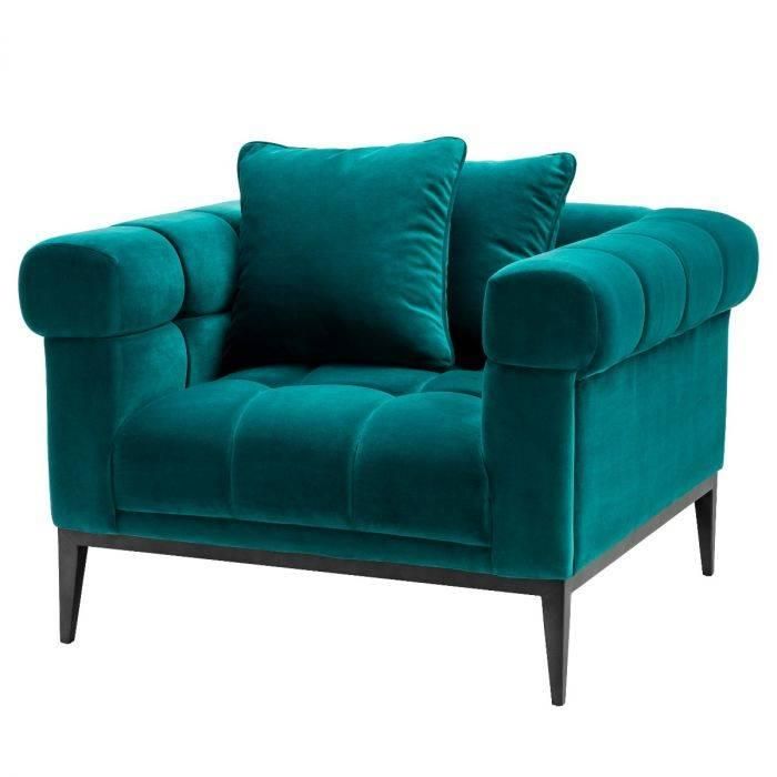 Sea Green Velvet Armchair