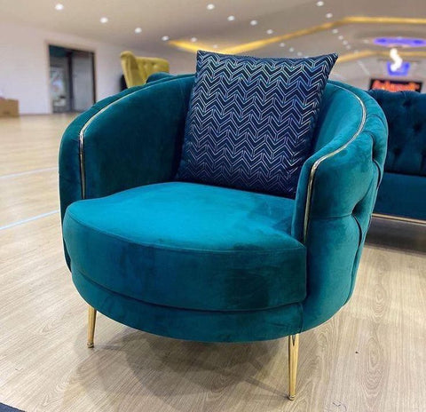 Luxury Lounge Chair Armchair Royal Best Unique Blue Colour Stylish Single Seater Sofa Set Accent Chair (Blue, 1 Chair)