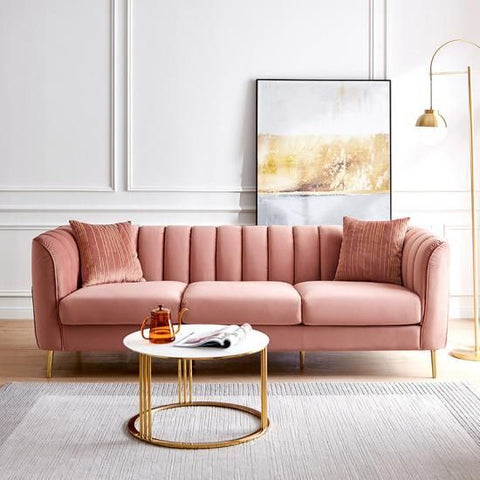 Modern Classic Light Pink Sofa Set for Living Room