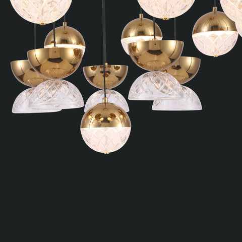 Chandelier Light Gold + Clear glass