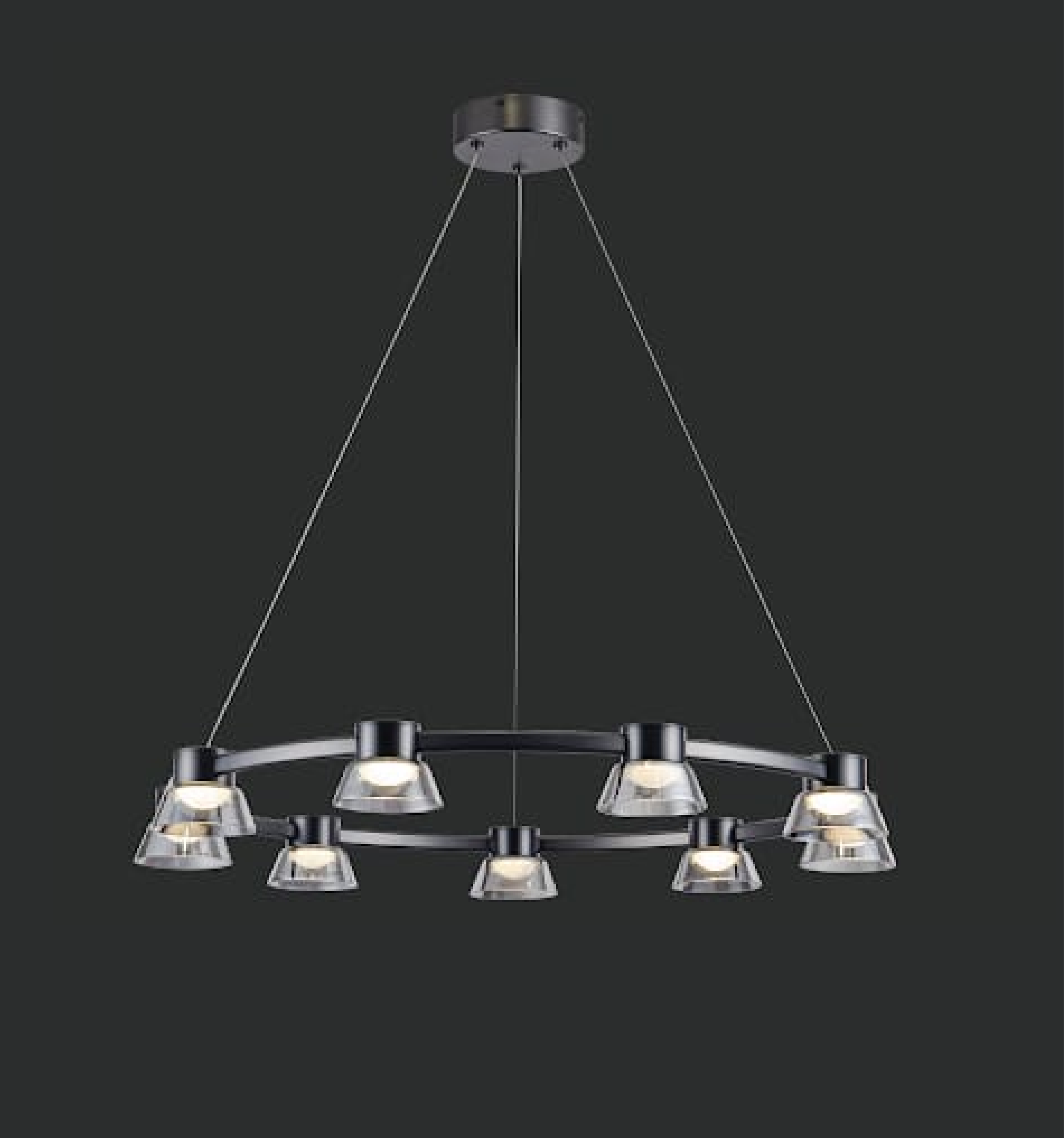 Chandelier Light Gunmetal Black