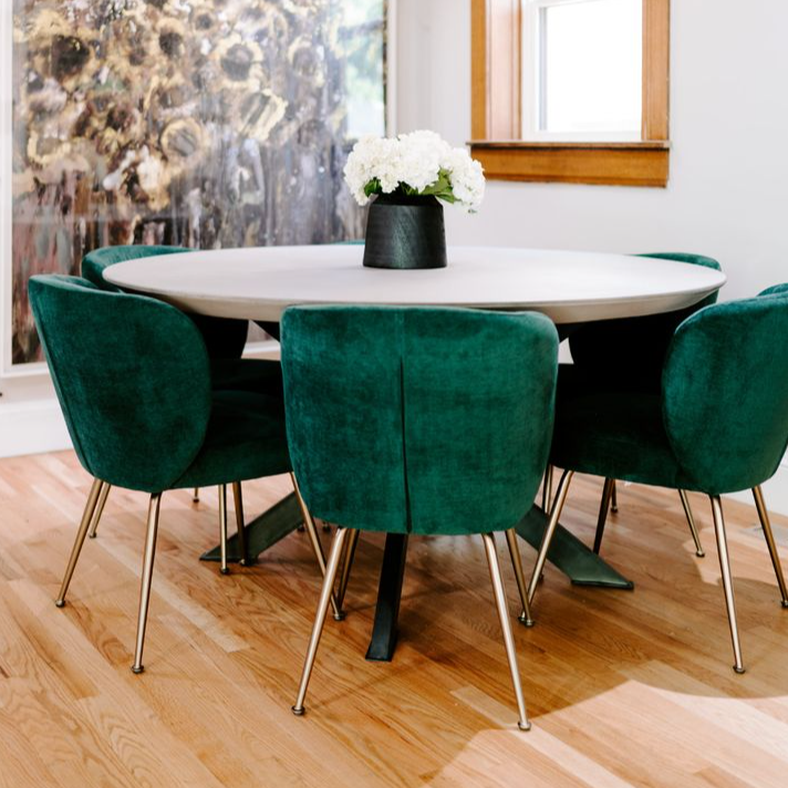 Dining Table Set Table and Chairs Set for Home, Round Table Living Room Kitchen Dining Table Combination Beauty Salon Cinema Library (Color : Green) (Green)